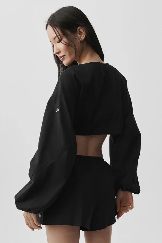 Cotton Cropped Real Deal Uzun Kollu - Siyah