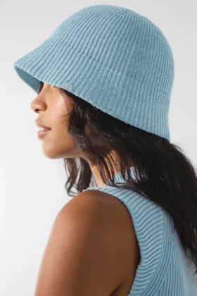 Denim Örgü Cloche – Gök Mavisi/Koyu Gök Mavisi