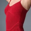 Denim Örgü Mini Elbise - Canlı Kırmızı/Koyu Canlı Kırmızı