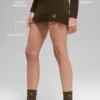 Denim Örme High-Waist Etek - Espresso/Siyah