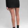 Denim Örme High-Waist Etek - Siyah/Antrasit