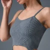 Denim Örme Jartiyerli Tank Top - Çelik Gri/Antrasit