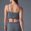 Denim Örme Jartiyerli Tank Top - Çelik Gri/Antrasit
