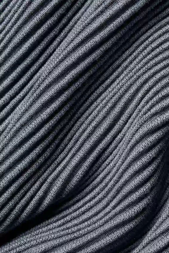 Denim Örme Jartiyerli Tank Top - Çelik Gri/Antrasit