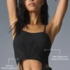 Denim Örme Jartiyerli Tank Top - Siyah/Antrasit