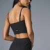 Denim Örme Jartiyerli Tank Top - Siyah/Antrasit