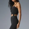 Denim Örme Jartiyerli Tank Top - Siyah/Antrasit