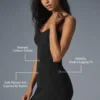 Denim Örme Mini Elbise - Siyah/Antrasit