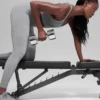Dikişsiz High-Waist İki Tonlu Nervürlü Tayt - Açık Misty Gri Heather