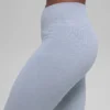 Dikişsiz High-Waist İki Tonlu Ribana Tayt - Winter Frost Heather