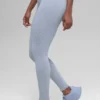 Dikişsiz High-Waist İki Tonlu Ribana Tayt - Winter Frost Heather