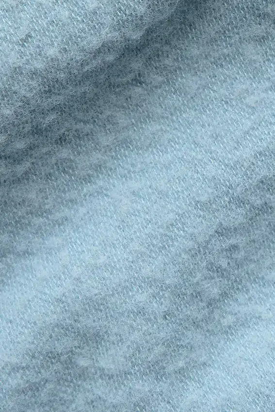 Dikişsiz Kışlık Sıcak Peluş Kısa Kollu Şort - Göksel Mavi