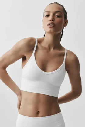 Dikişsiz Modal Nervürlü Delight Bralette - Beyaz