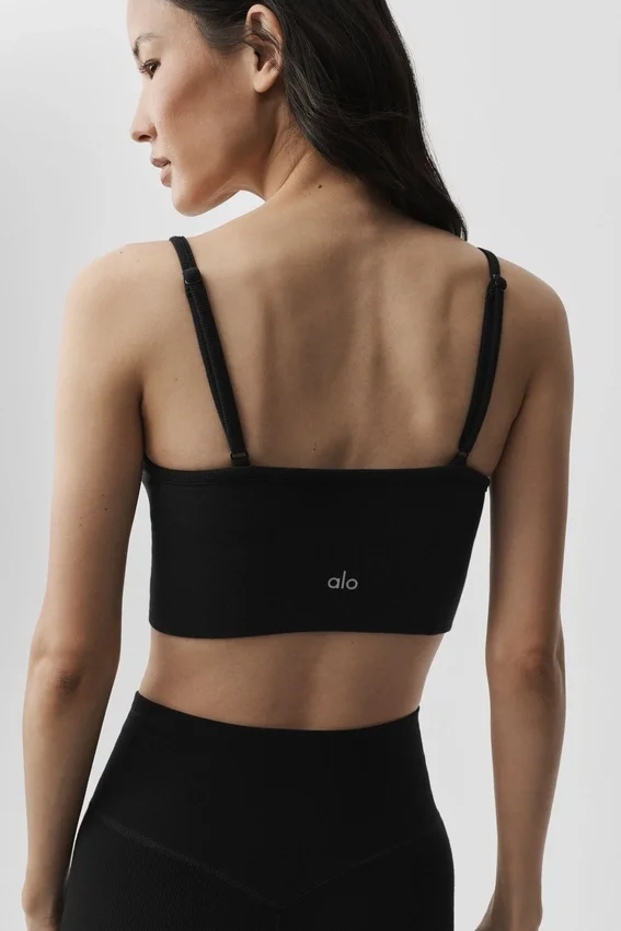 Dikişsiz Modal Nervürlü Delight Bralette - Siyah