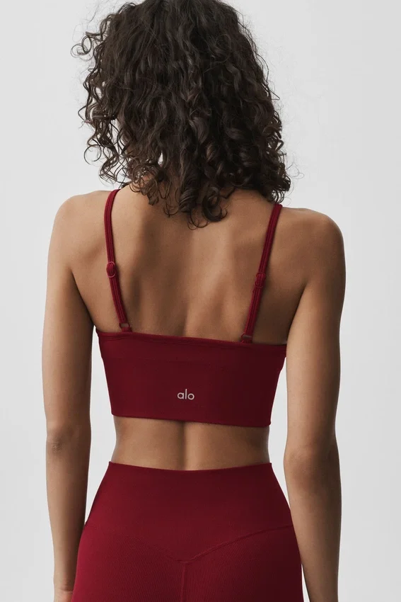Dikişsiz Modal Nervürlü Delight Bralette - Yaz Romantizmi Kırmızısı
