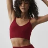 Dikişsiz Modal Nervürlü Delight Bralette - Yaz Romantizmi Kırmızısı