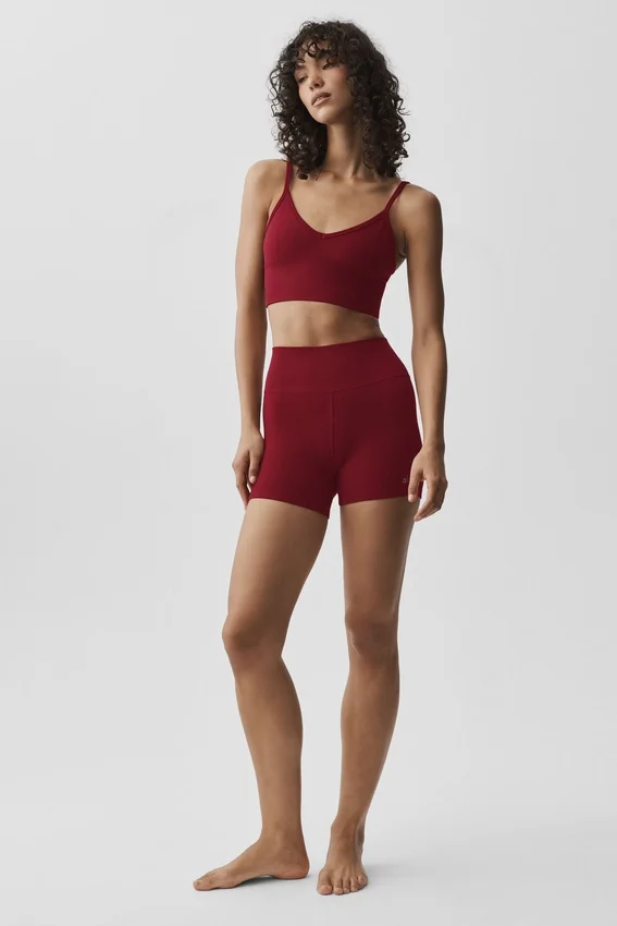 Dikişsiz Modal Nervürlü Delight Bralette - Yaz Romantizmi Kırmızısı