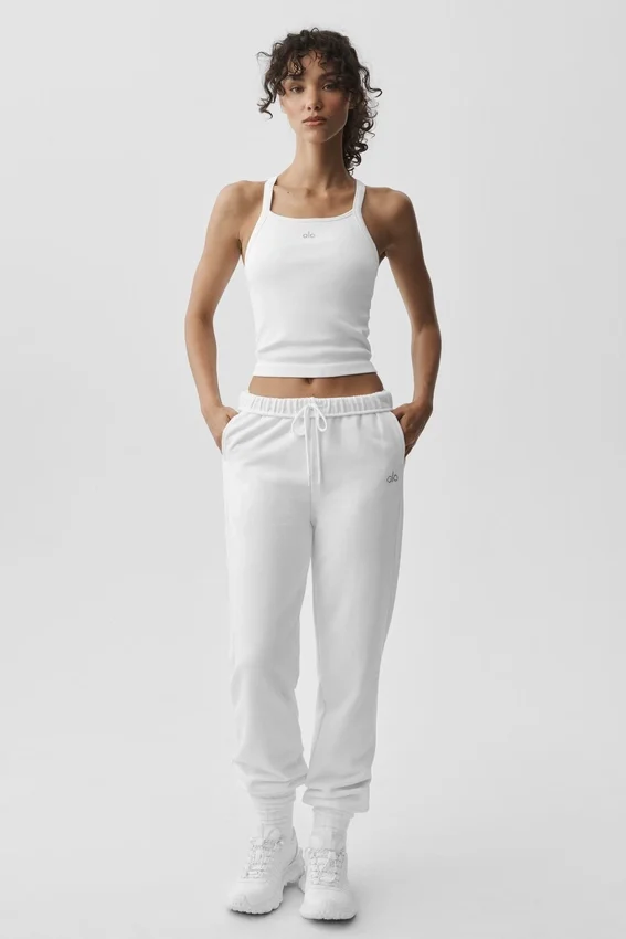 Dikişsiz Nervürlü Favori Sütyenli Tank Top - Beyaz