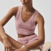 Dikişsiz Pointelle Atlet - Vintage Pembe