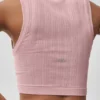 Dikişsiz Pointelle Atlet - Vintage Pembe