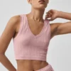 Dikişsiz Pointelle Atlet - Vintage Pembe