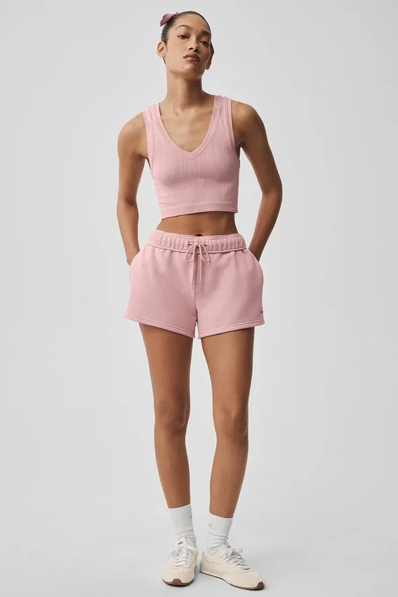 Dikişsiz Pointelle Atlet - Vintage Pembe