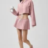 Kısa Fan Favorite Tam Fermuarlı Ceket - Vintage Pembe