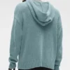 Dokulu Örme Kapüşonlu Kapüşonlu Sweatshirt - Çöl Adaçayı