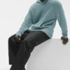 Dokulu Örme Kapüşonlu Kapüşonlu Sweatshirt - Çöl Adaçayı