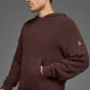 Dokulu Örme Kapüşonlu Sweatshirt - Brownstone