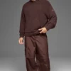 Dokulu Örme Kapüşonlu Sweatshirt - Brownstone