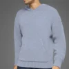 Dokulu Örme Kapüşonlu Sweatshirt - Winter Frost