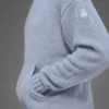 Dokulu Örme Kapüşonlu Sweatshirt - Winter Frost