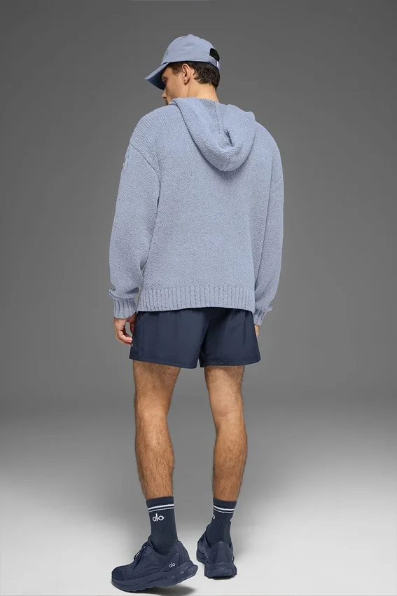 Dokulu Örme Kapüşonlu Sweatshirt - Winter Frost