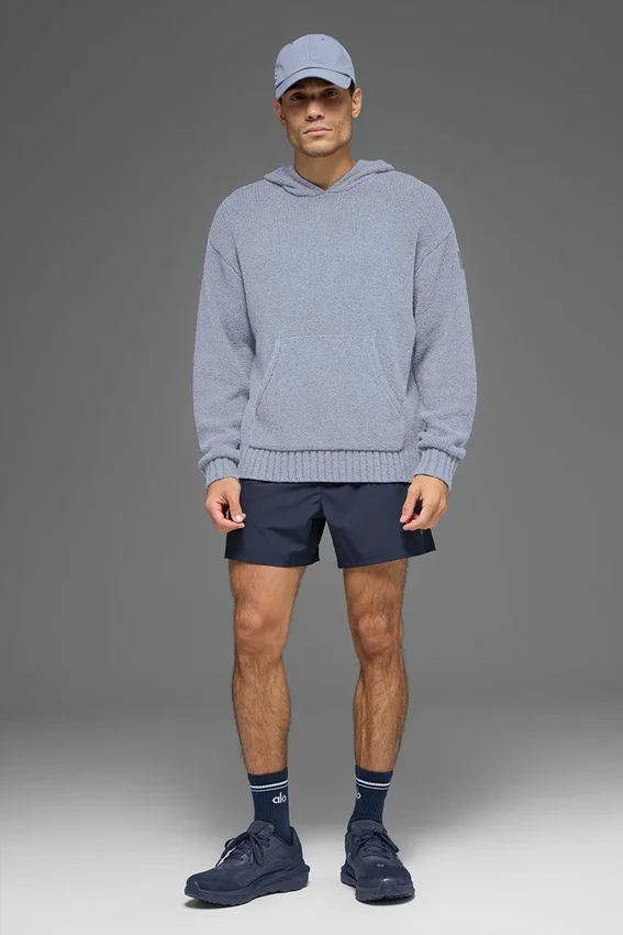 Dokulu Örme Kapüşonlu Sweatshirt - Winter Frost