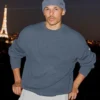 Domain Ribana Örgü Crew Kazak - Bluestone