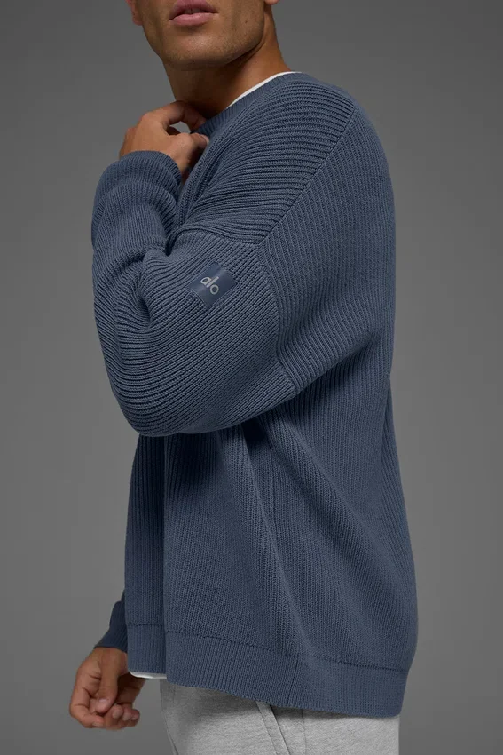 Domain Ribana Örgü Crew Kazak - Bluestone