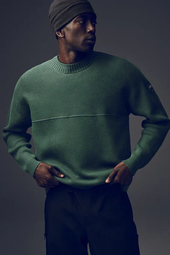 Domain Shift Rib Örgü Kazak - Clover Green