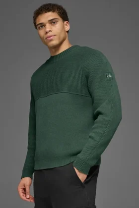 Domain Shift Rib Örgü Kazak – Clover Green