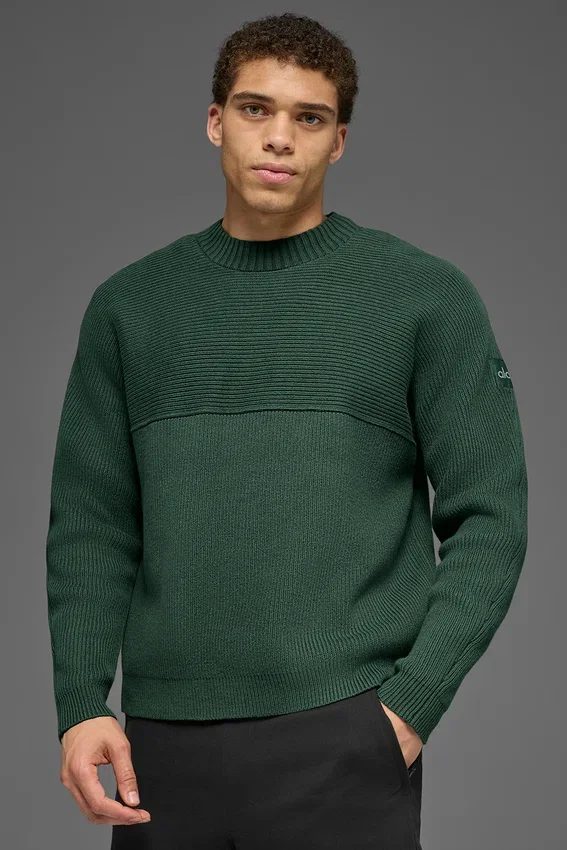 Domain Shift Rib Örgü Kazak - Clover Green