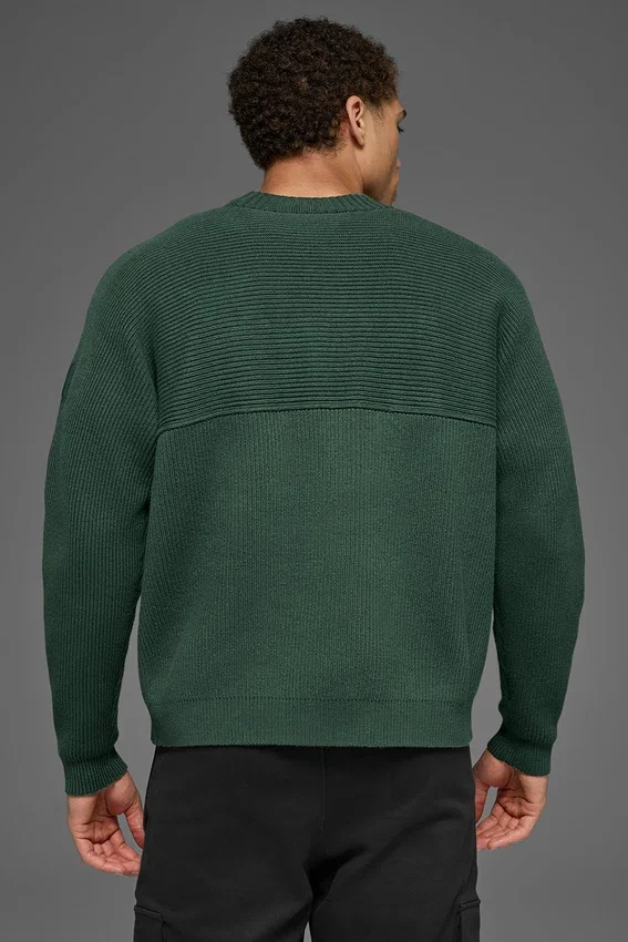 Domain Shift Rib Örgü Kazak - Clover Green