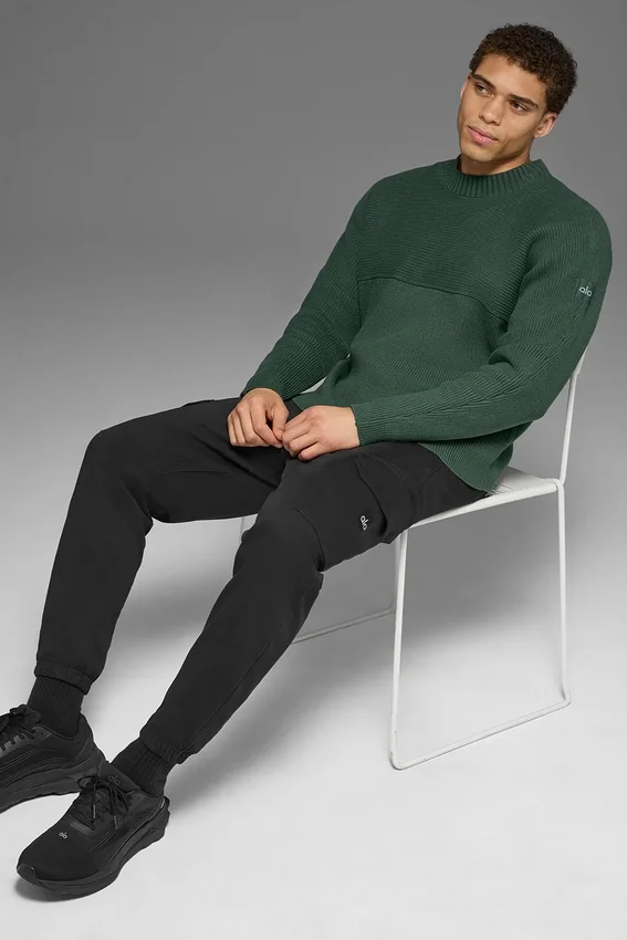 Domain Shift Rib Örgü Kazak - Clover Green