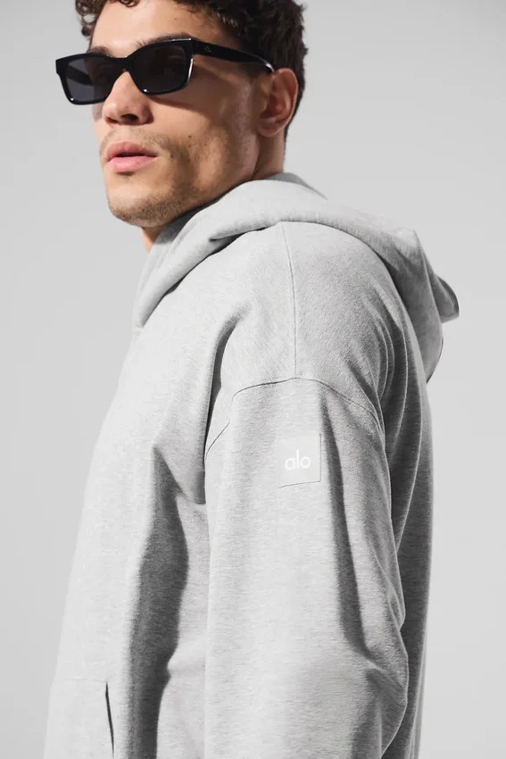 Double Take Kapüşonlu Sweatshirt - Atletik Heather Gri