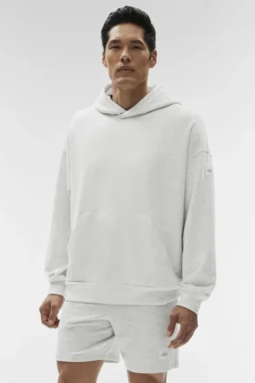 Double Take Kapüşonlu Sweatshirt - Beyaz Heather