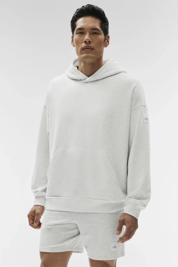 Double Take Kapüşonlu Sweatshirt - Beyaz Heather