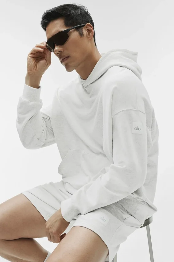 Double Take Kapüşonlu Sweatshirt - Beyaz Heather