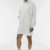 Double Take Kapüşonlu Sweatshirt - Beyaz Heather