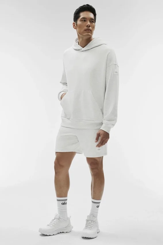 Double Take Kapüşonlu Sweatshirt - Beyaz Heather