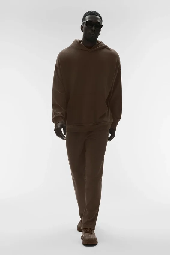 Double Take Kapüşonlu Sweatshirt - Espresso