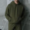 Double Take Kapüşonlu Sweatshirt - Yeşil Zeytin